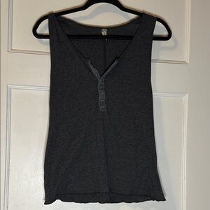 Free People Dark Gray Tank Top